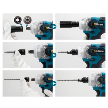 Бесщеточная ударная отвертка с функцией аккумуляторной дрели 3-в-1