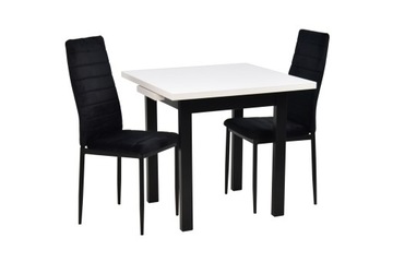 Mały kwadratowy stół 80x80/110 i 2 krzesła WELUR
