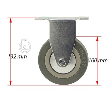 Комплект колёс 4 шт, диаметр 100, шкаф, полка, 13ППГУМ100.