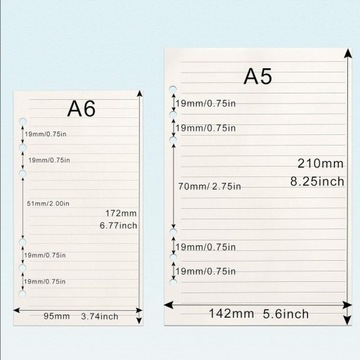 Бумажный вкладыш в линованную папку А5, 3 шт. по 45 листов.