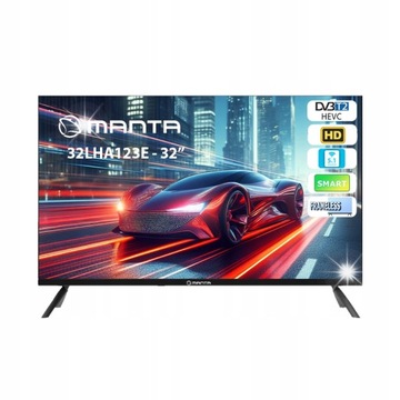 TELEWIZOR 32 cale SMART TV LED HD dekoder DVBT2 H.265/HEVC MANTA WIFI USB