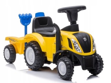 New Holland Jeździk Traktor z Przyczepą Grabki Łopatka Klakson Światło Żółt
