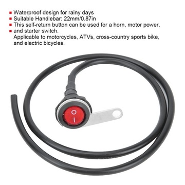 22mm wodoodporne pojedyncze stalowe reflektory kierownica włącznik 1W