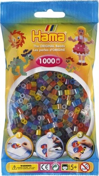 Koraliki 1000 szt mix transparentny HAMA MIDI 53