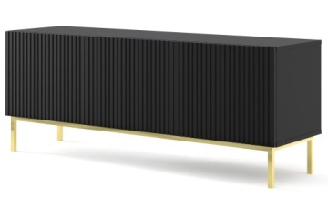 Szafka RTV Ravenna B 150 3D frez czarny mat rama