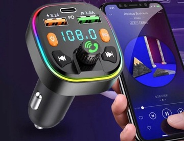 FM-передатчик Зарядное устройство Bluetooth QC PD 20 Вт USB x2