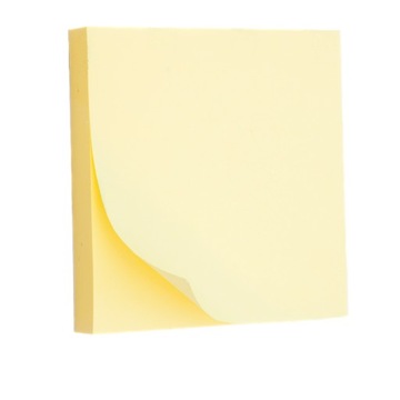 Karteczki kolorowe samoprzylepne kostka biurowa 75x75 mm 100 k notes żółty