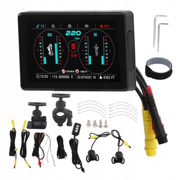 Rejestrator jazdy motocyklowej Wyświetlacz LCD z