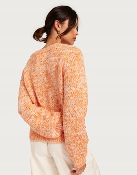 Pieces ljf pomarańczowy krótki sweter pleciony M NG5