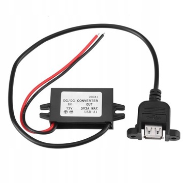 KONWERTER NAPIĘCIA PRZETWORNICA DC12V - DC5V 3A 15W USB BUCK STEP-DOWN