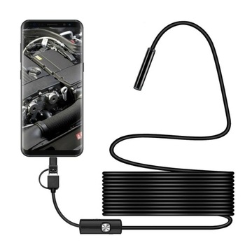 ENDOSKOP KAMERA INSPEKCYJNA 2M USB ANDROID WARSZTATOWA MIKRO LED USB-C 3w1