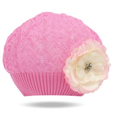 50-54 TUTU Beret Wiosna lato Bawełna Ażurowy