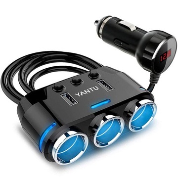 Разветвитель прикуривателя 12 В 24 В QC 2x USB Автомобильное зарядное устройство