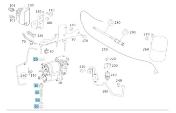 КОМПЛЕКТ МОНТАЖА КОМПРЕССОРА MERCEDES W220 S КЛАССА