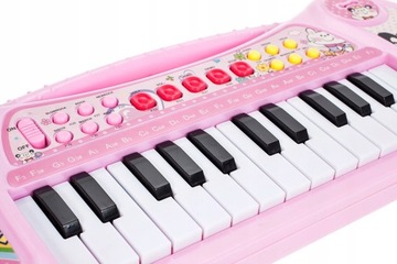 ФОРТЕПИАНО РОЗОВЫЙ ОРГАН 24 КЛАВИШИ ДЛЯ НАСТРОЙКИ ДЕТСКОГО МИКРОФОНА