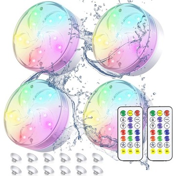 4X BASEN LAMP+2PILOT PODWODNE ŚWIATŁA LED RGB IP68