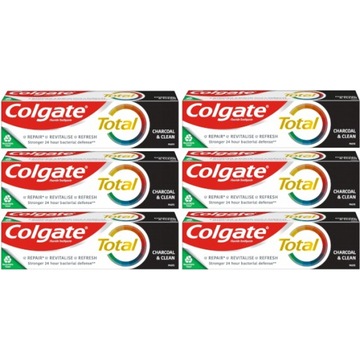 COLGATE Total Pasta Aktywny węgiel 6x75ml