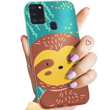 ETUI DO SAMSUNG GALAXY A21S WZORY LENIWIEC ŚMIESZNE WEWNĘTRZNE ZWIERZĘ CASE
