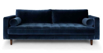 SOFA NOWOCZESNA GRANATOWA DO SALONU GLAMOUR 185 x 96 x 86 cm