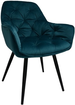 FOTEL DANKOR DESIGN ARTEN WELUR ZIELEŃ MORSKA