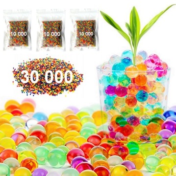 ГЕЛЕВЫЕ ШАРИКИ ДЛЯ ЦВЕТОВ ГИДРОГЕЛЬ ДЛЯ ПОРОШЕНИЯ ДЕКОРАТИВНАЯ ЗЕМЛЯ 30 000 ШТ.