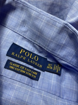 POLO Ralph Lauren NIEBIESKA KOSZULA W KRATKĘ /L