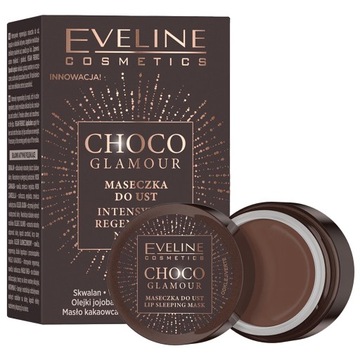 Eveline Choco Glamour Intensywnie regenerująca maseczka do ust na noc 12 ml
