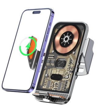 АВТОДЕРЖАТЕЛЬ ИНДУКТИВНОЕ БЕСПРОВОДНОЕ ЗАРЯДНОЕ УСТРОЙСТВО ДЛЯ ТЕЛЕФОНА 2В1 15ВТ