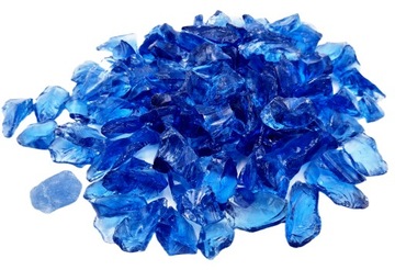 GRYS SZKLANY KAMIEŃ DEKORACYJNY NIEBIESKI EFEKTOWNY OZDOBNY 2-3CM 1KG