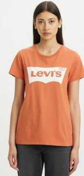 LEVI'S T-SHIRT DAMSKI POMARAŃCZOWY LOGO M SPF