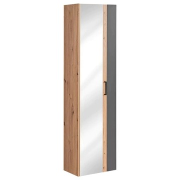 Słupek Łazienkowy z Lustrem Wiszący Szary Grafitowy Matowy Loft MADERA GRAY