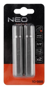 Końcówka HEX 12 x 75 mm, S2 x 2 szt., NEO 10-988