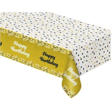 OBRUS foliowy HAPPY BIRTHDAY urodziny GWIAZDKI