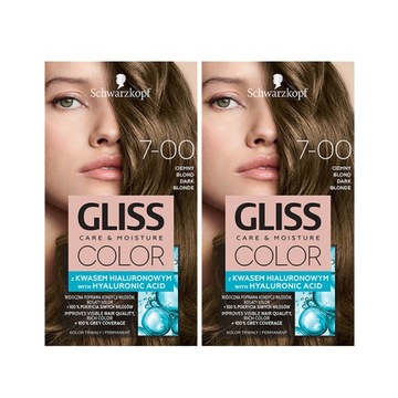 Gliss Color Farba do włosów 7-00 Ciemny Blond x2