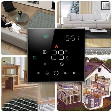 Умный нагружаемый термостат 16А, черный TRZ054 PS ZigBee, серия TUYA