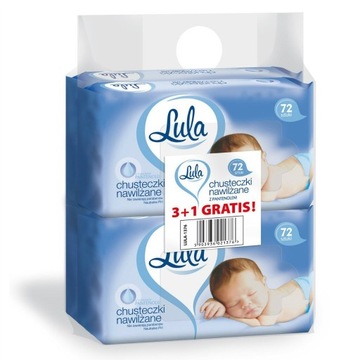 LULA Chusteczki nawilżane z PANTENOLEM 4x72 szt