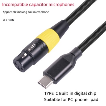 Кабель XLR — USB C, гибкий штекер типа C — XLR