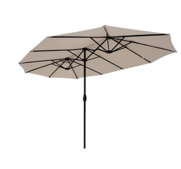 PARASOL OGRODOWY PODWÓJNY DUŻY BEŻOWY PRZECIWSŁONECZNY SEKEY 220 x 400
