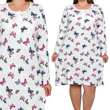 KOSZULA NOCNA BAWEŁNIANA, GUZIKI, NADWYMIAR duże rozmiary 4XL
