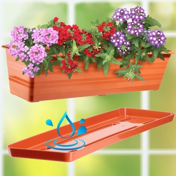 БАЛКОННАЯ ЯЩИКА ЦВЕТОЧНЫЙ ГОРШОК С ПОДСТАВКОЙ 60см