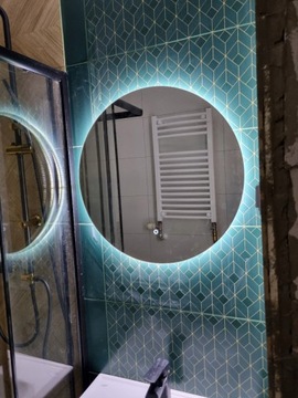 КРУГЛОЕ ЗЕРКАЛО 80, СЕНСОРНЫЙ ПЕРЕКЛЮЧАТЕЛЬ СО СВЕТОДИОДНОЙ ПОДСВЕТКОЙ