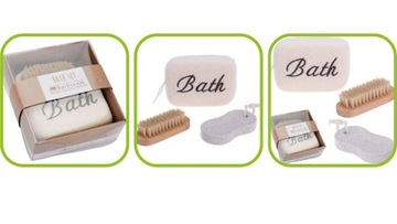 Zestaw kąpielowy gąbka -szczoteczka - pumeks