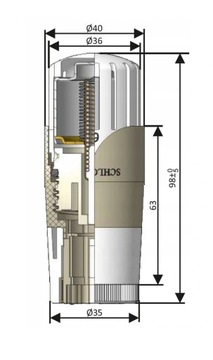 Термостатическая головка Schlosser Danfoss RA-N