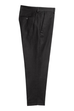 H&M Bawełniane spodnie z diagonalu męskie 48