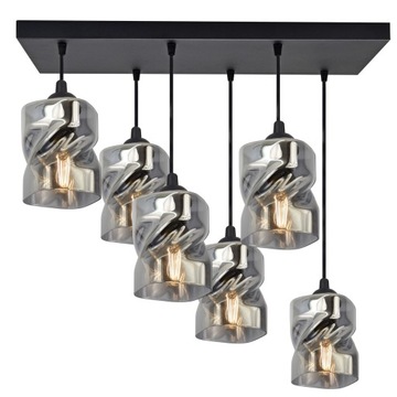Szklana Lampa Wisząca Sufitowa Żyrandol Plafon LED