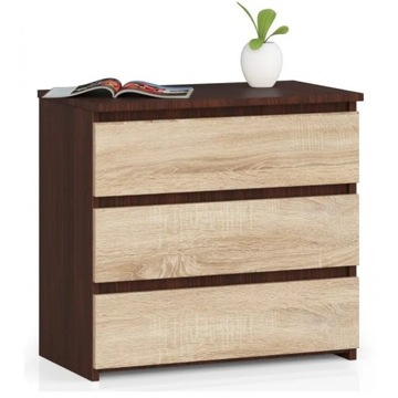 Stolik nocny dziecięcy 3 szuflady wenge sonoma 60