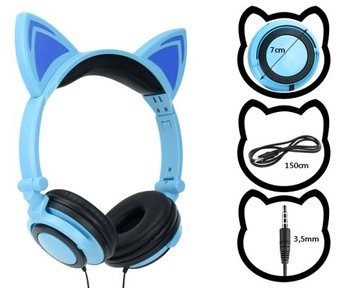 UCHWYT NA ZAGŁÓWEK do AUTA na TABLET TELEFON + Dziecięce Słuchawki KOTY