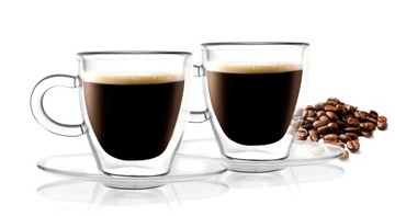 Filiżanki szklanki termiczne do kawy espresso Vialli Design AMO 50ml 2szt.
