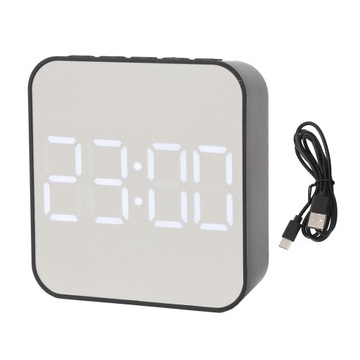 ZEGAR CYFROWY ELEKTRONICZNY CYFROWY TEMPERATURA GODZINA BUDZIK LED CZARNY