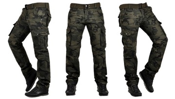 it096-9 р. 31 РАБОЧИЕ БРЮКИ-КАРГО, СВОБОДНЫЙ ПОЯС, КАМУФЛЯЖ.